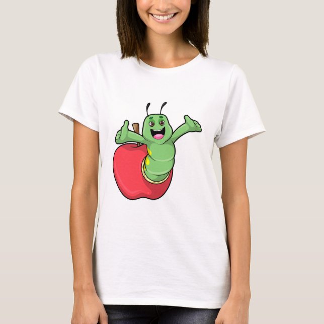 Camiseta oruga con Apple (Anverso)