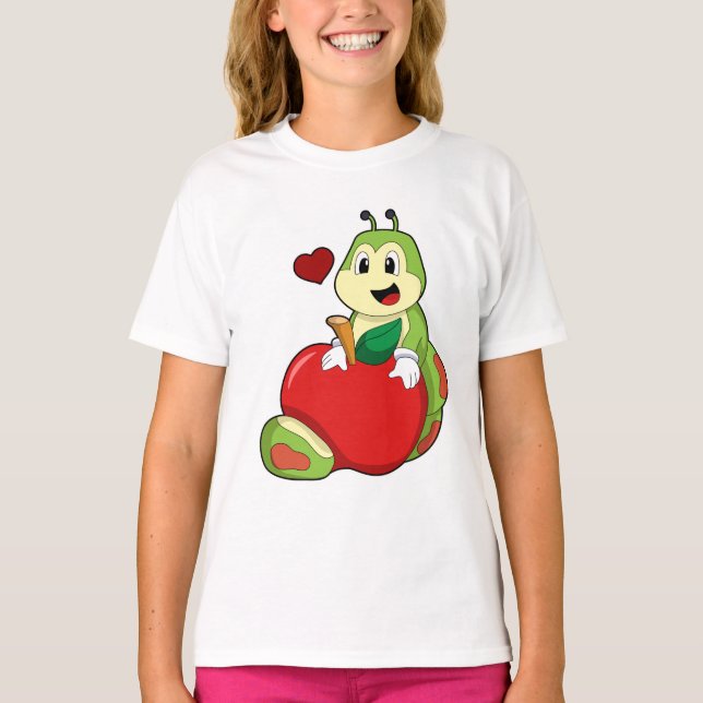 Camiseta oruga con Apple (Anverso)
