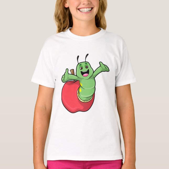 Camiseta oruga con Apple (Anverso)
