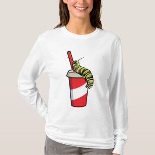 Camiseta oruga con bebida