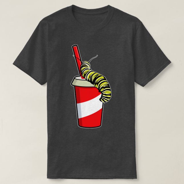 Camiseta oruga con bebida (Diseño del anverso)