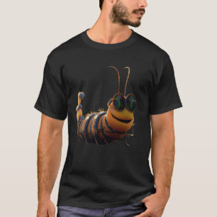 Camiseta Oruga con gafas de sol divertida oruga linda