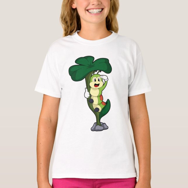 Camiseta Oruga con Hoja (Anverso)