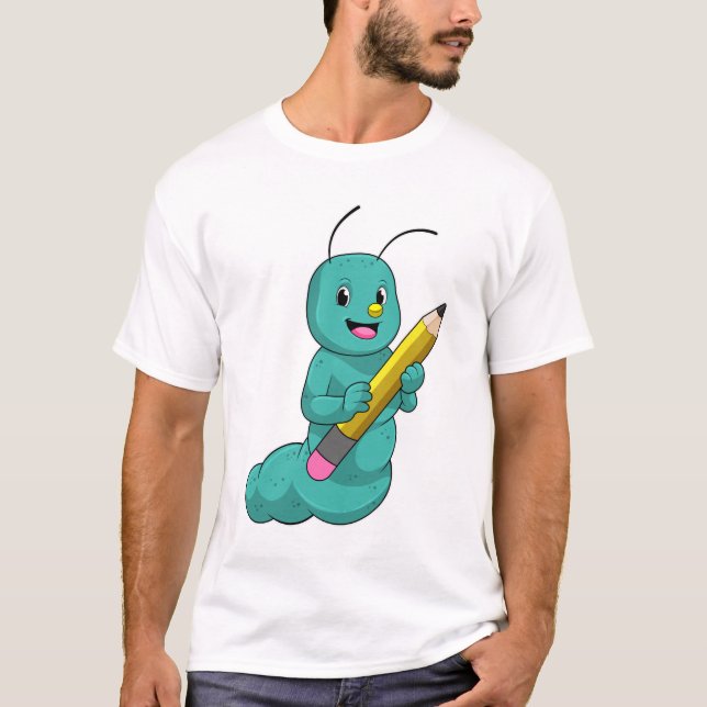 Camiseta oruga con lápiz (Anverso)