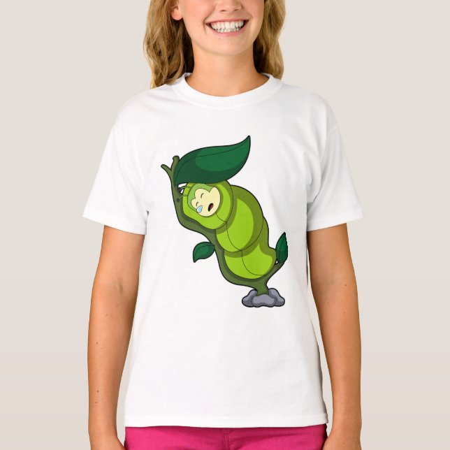 Camiseta Oruga en Durmiendo con Hoja (Anverso)