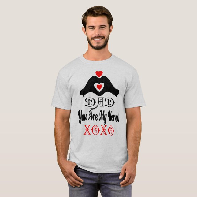 Camiseta Os amo papá, sois mi héroe XOXO Basic (Anverso completo)