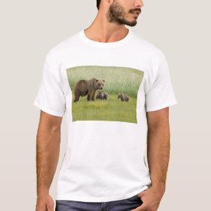 Camiseta Osa de oso pardo de Alaska y tres crías, Ursus
