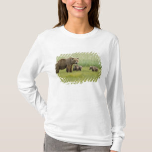 Camiseta Osa de oso pardo de Alaska y tres crías, Ursus