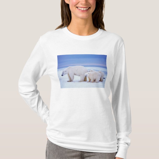 Camiseta Osa de oso polar con crías (Anverso)