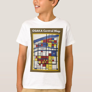 Camiseta OSAKA central map Piet Mondrian style