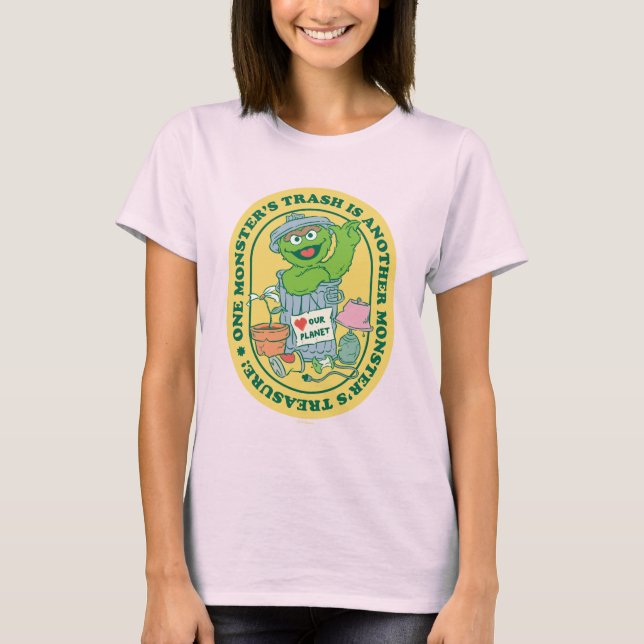 Camiseta Oscar el Grouch | Monster Treasure Badge (Anverso)