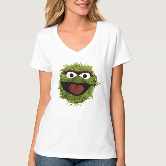 Camiseta Oscar el Grouch | Tendencia acuarela (Anverso)