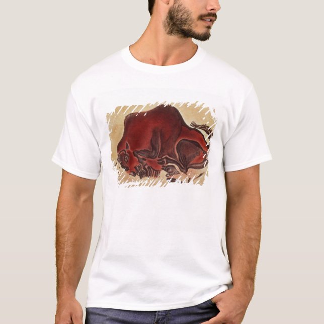 Camiseta Oscile la pintura de un bisonte, último (Anverso)