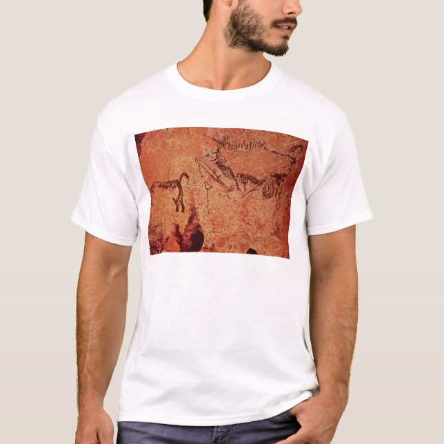 Camiseta Oscile la pintura de una escena de la caza, (Anverso)