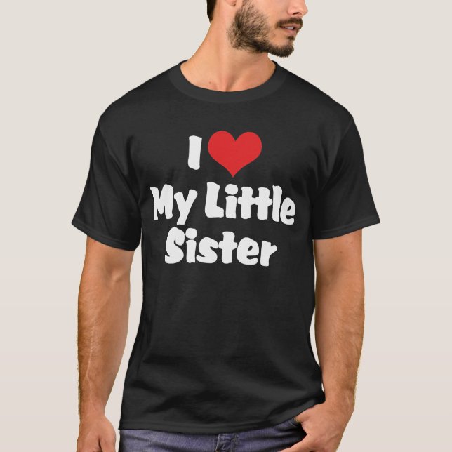 Camiseta oscura "Amo a mi hermanita" (Anverso)