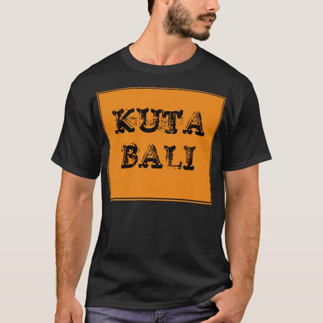 Camiseta oscura anaranjada de Kuta Bali (Anverso)