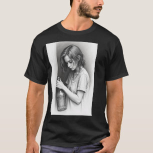 Camiseta Oscura Básica."Botella vacía, Adventura e