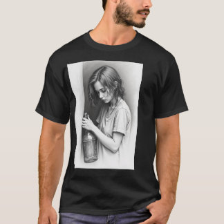 Camiseta Oscura Básica."Botella vacía, Adventura e