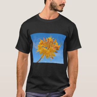 Camiseta oscura básica con Azalea de llama de Flor