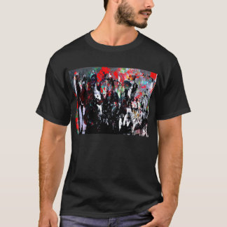 Camiseta oscura básica con la pintura del abstact