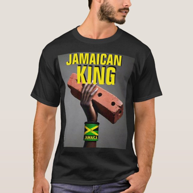 Camiseta oscura básica de JAMAICAN KING (Anverso)