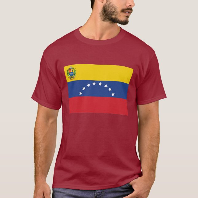 Camiseta oscura básica de la bandera venezolana (Anverso)