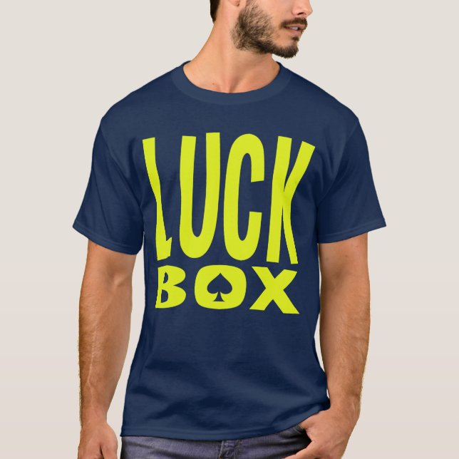 Camiseta oscura básica de la caja de la suerte (Anverso)
