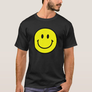 Camiseta oscura básica de la cara feliz