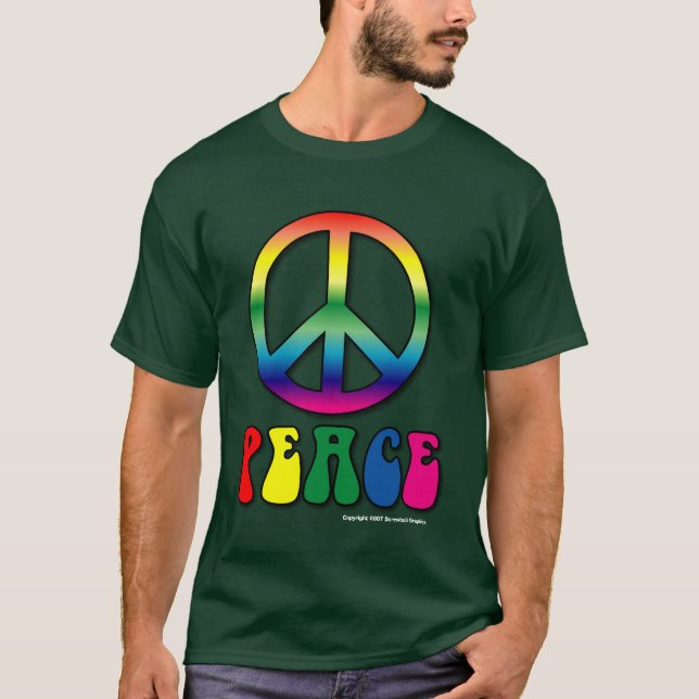Camiseta oscura básica de la paz (Anverso)