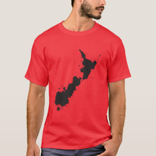 Camiseta oscura básica de la salpicadura NZ