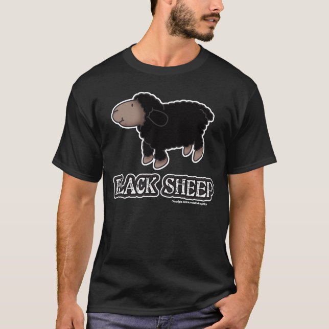 Camiseta oscura básica de las ovejas negras (Anverso)