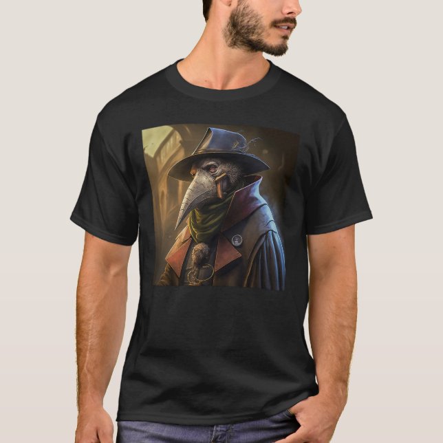 Camiseta oscura básica de Médica de la peste (Anverso)