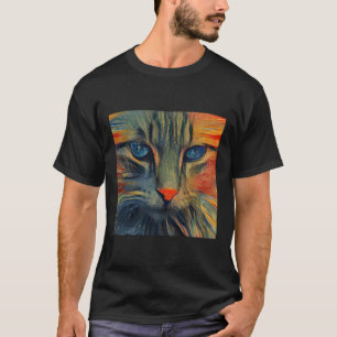 Camiseta oscura básica de Munch Cat