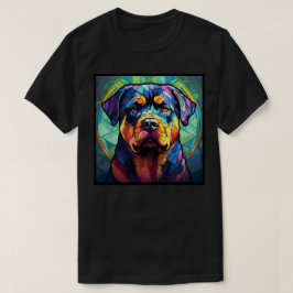 Camiseta Oscura básica de vidrio manchado Rottweil