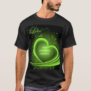 Camiseta oscura básica del corazón abstracto ver