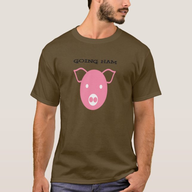 Camiseta oscura básica del jamón que va V2 (Anverso)