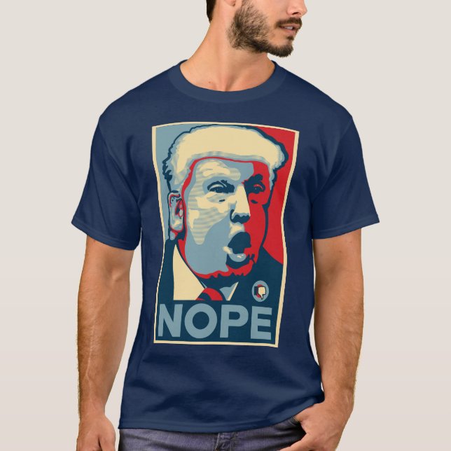 Camiseta oscura básica - NOPE - Azul (Anverso)