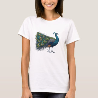 Camiseta oscura básica para ave pavo real