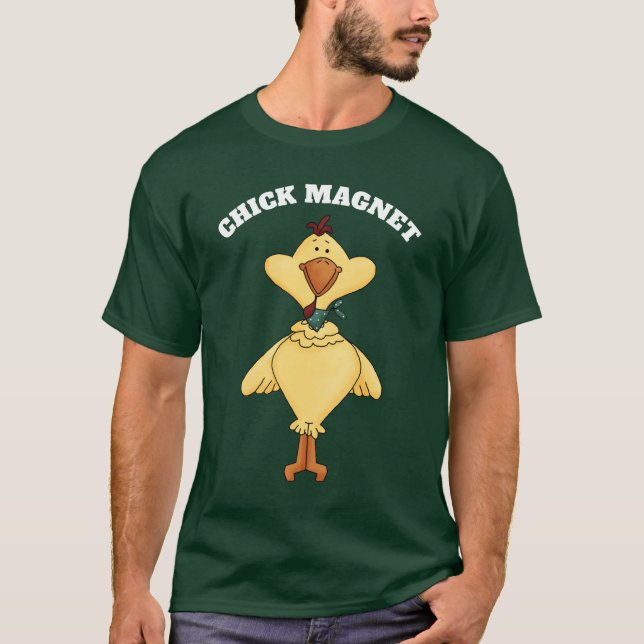 Camiseta oscura básica para hombres de chick Magne (Anverso)