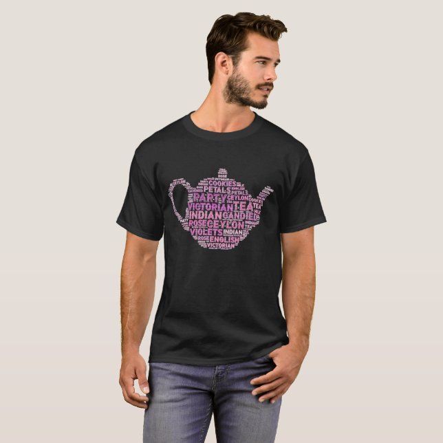 Camiseta oscura básica para hombres fiestas del té (Anverso completo)