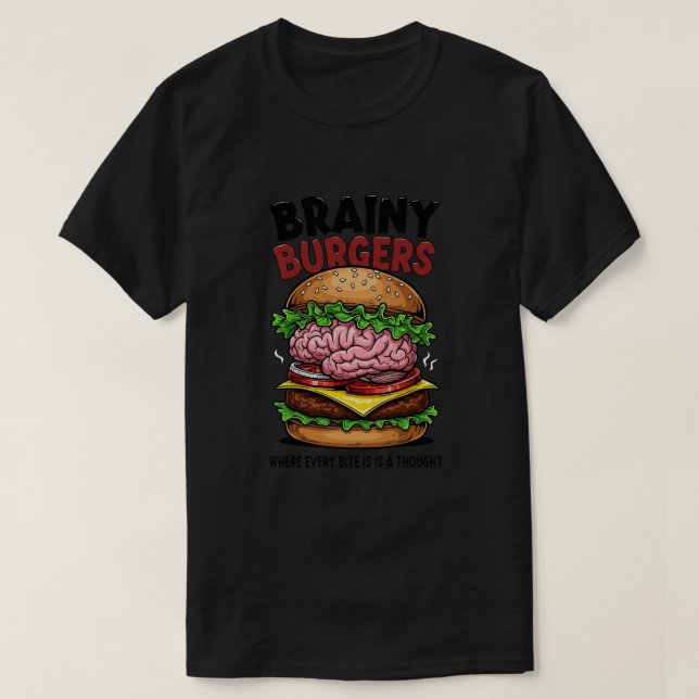 Camiseta oscura Brainy Burgers (Diseño del anverso)