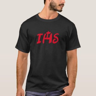 Camiseta oscura con monograma IHS