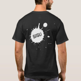 Camiseta oscura con salpicaduras Sisu