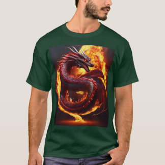 Camiseta oscura con violenta serpiente dragón y ac