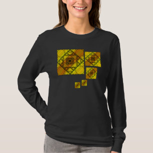 Camiseta oscura de geometría fractal para mujeres