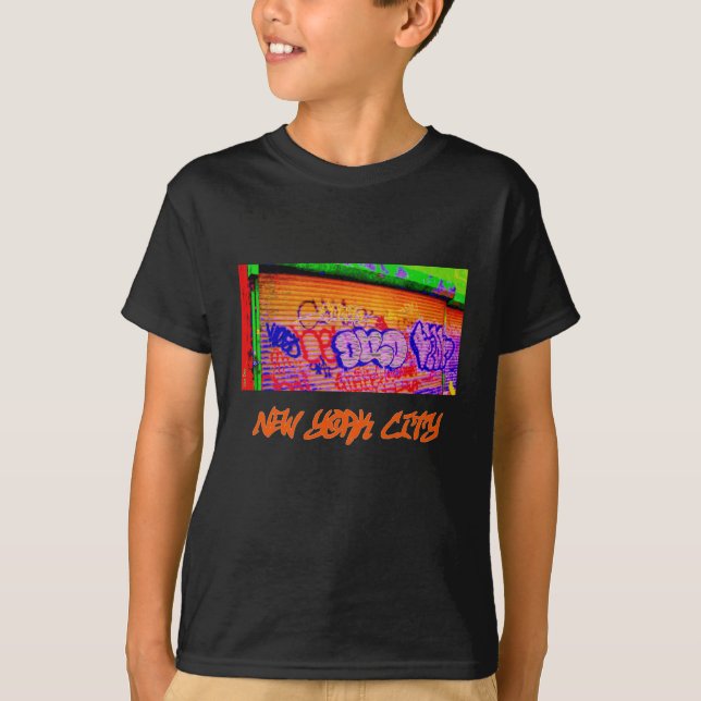 Camiseta oscura de "Graffiti Eléctrico Gates" para (Anverso)