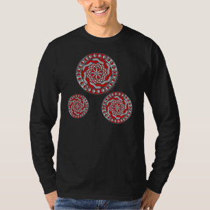 Camiseta oscura de hombre de maquinaria roja