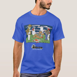 Camiseta oscura de hombres con hombres lobo comien