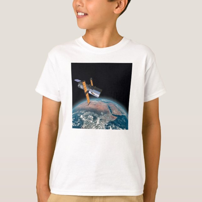 Camiseta oscura de la astronomía del telescopio (Anverso)