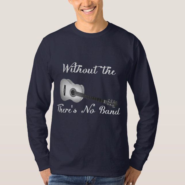 Camiseta oscura de la manga larga de los hombres (Anverso)
